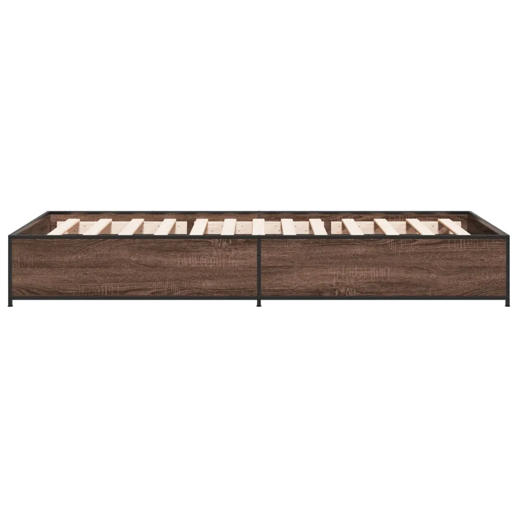 Giroletto-Struttura Letto Rovere Marrone 75x190 cm Legno Multistrato e Metallo 100913