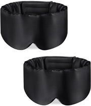 2 pezzi di maschera da sonno con guaina 100% moerbeizijde - con cintura regolabile - per uomini e donne - grande maschera da sonno e tessuto per gli occhi - per il sonno notturno, i viaggi e le sieste - Unico modello (nero)