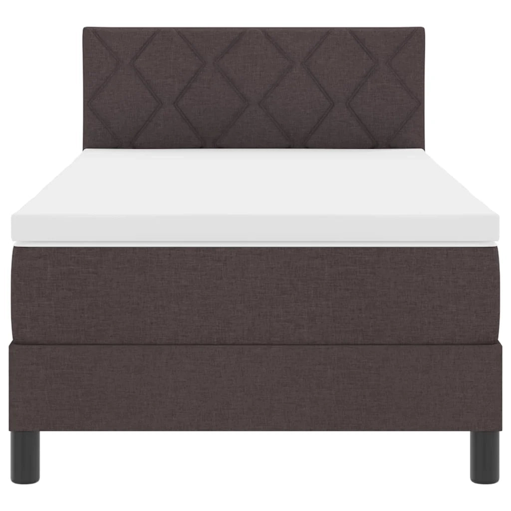 Letto a molle con materasso Marrone Scuro 100 x 200 cm Tessuto 3342264