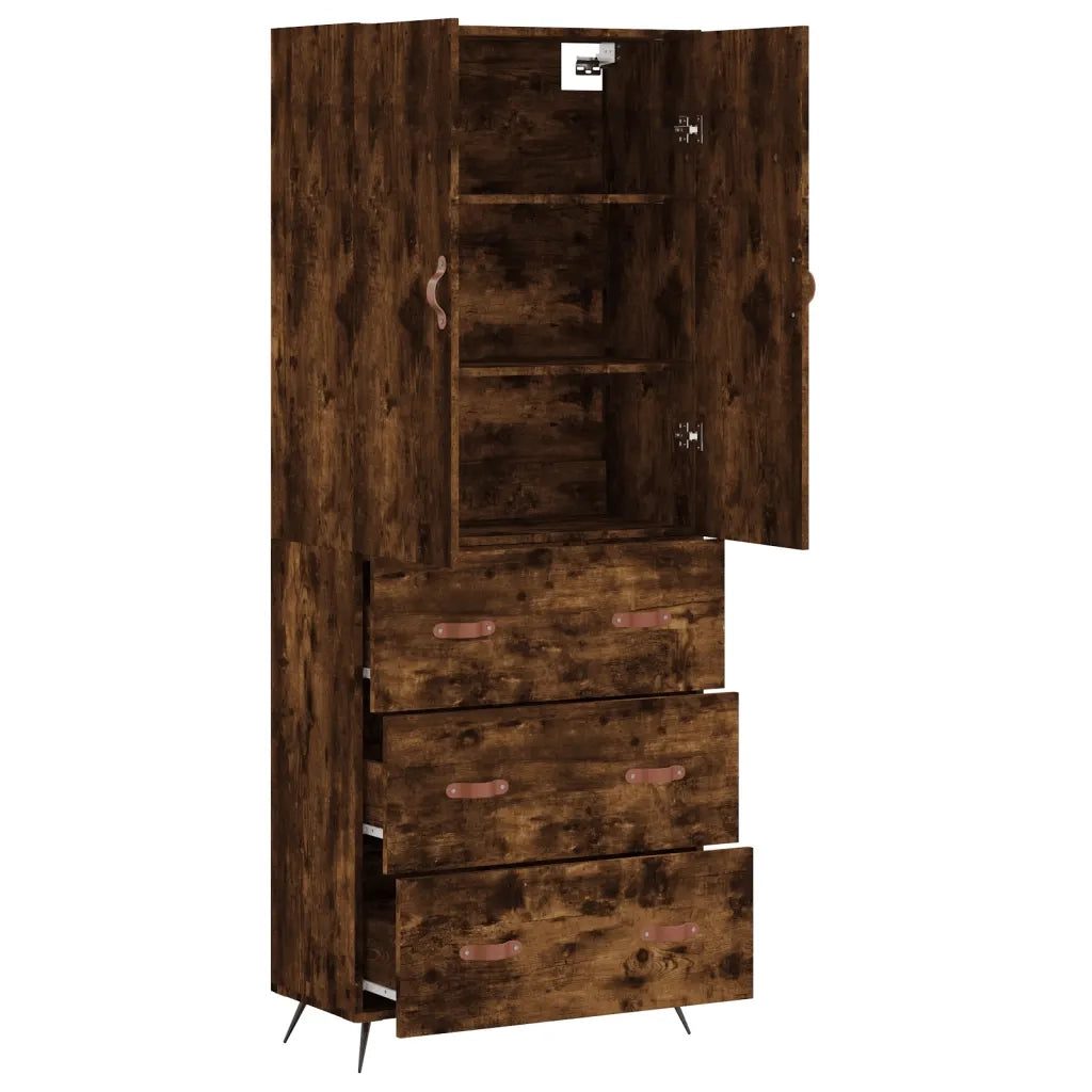Credenza Rovere Fumo  69,5x34x180 cm in Legno Multistrato 3195824