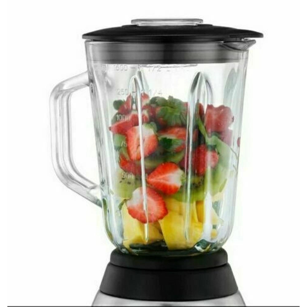 Trade Shop - Frullatore 2 In 1 Pulse Lama Acciaio 1000w Brocca Vetro 1,5lt + 1 Piccola Q-fr60 -