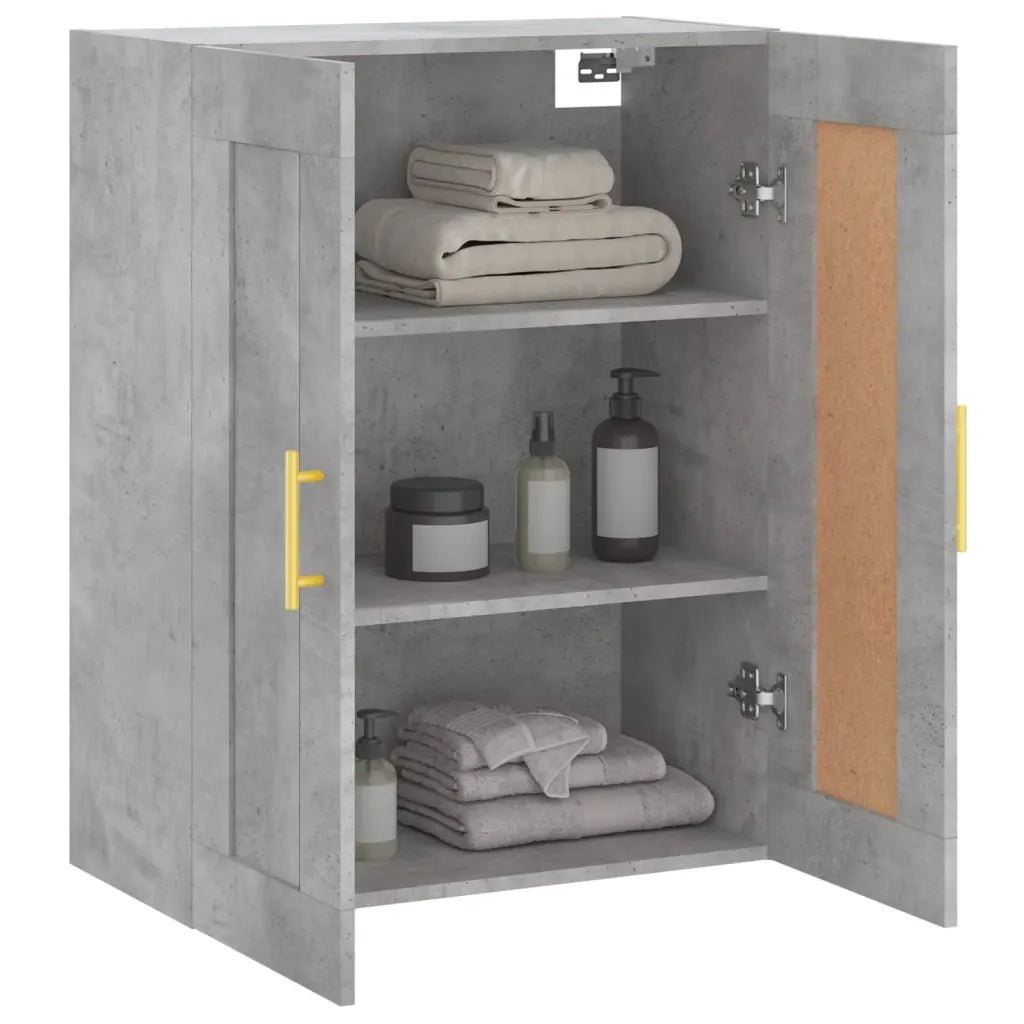 Mobile a Parete Grigio Cemento 69,5x34x90 cm Legno Multistrato 830368