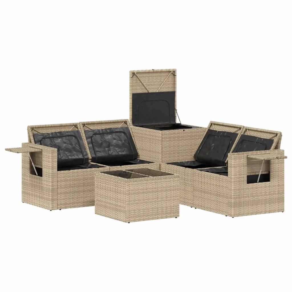 Set di divani 6 pz Beige e Grigio Chiaro 3447469