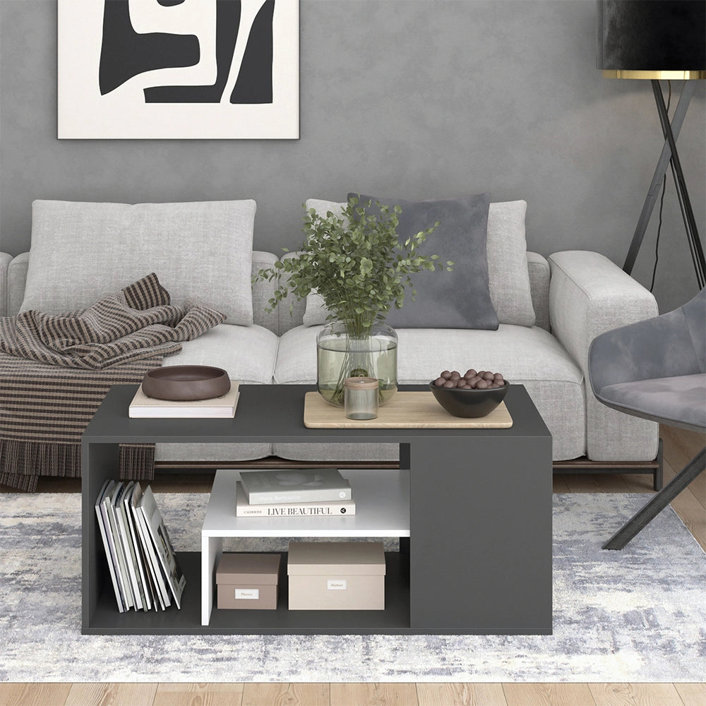 Vicco Tavolino da salotto Antracite/bianco 110 x 59 cm