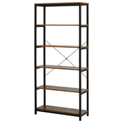 Libreria Industriale Vintage ¨C zephmum ¨C Legno e Metallo Nero 80x30x180cm