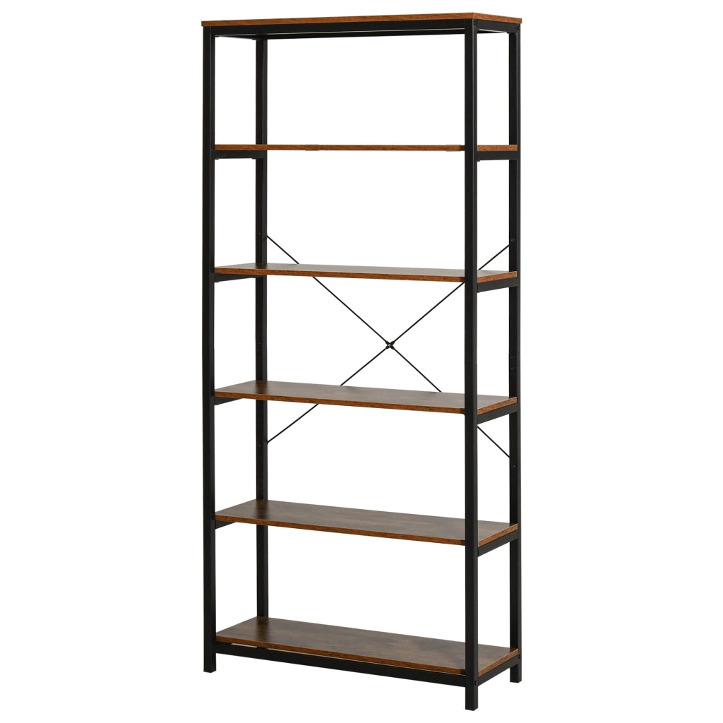 Libreria Industriale Vintage ¨C zephmum ¨C Legno e Metallo Nero 80x30x180cm