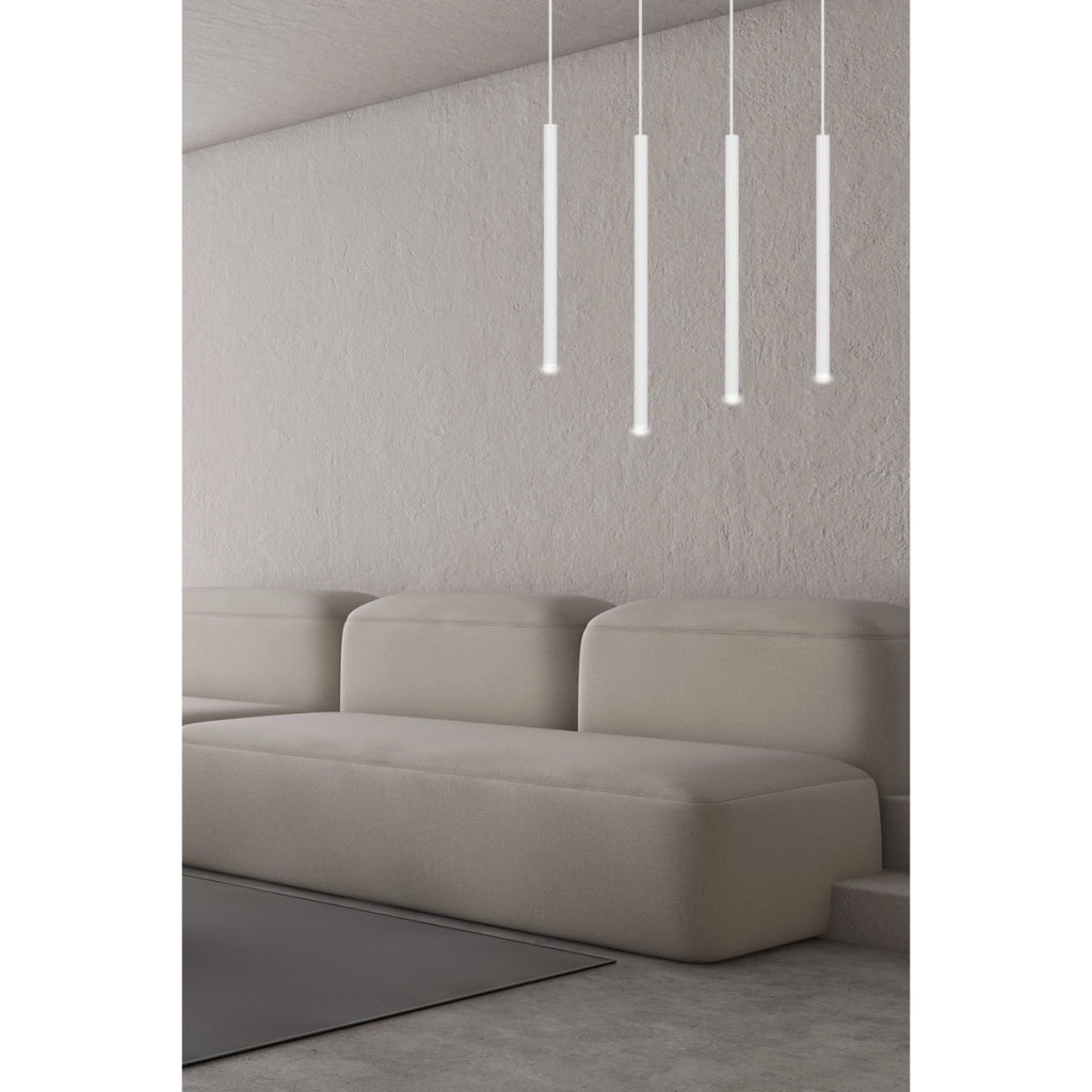 Lampada a sospensione Selter in acciaio bianco opaco