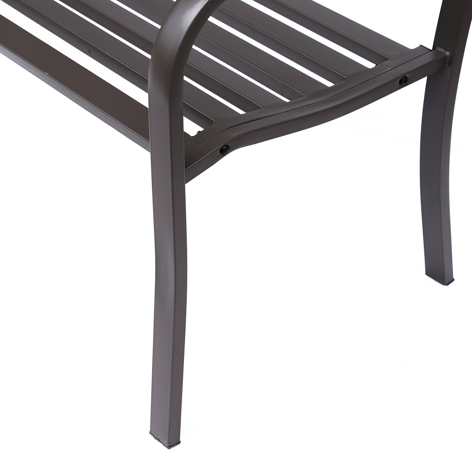 Panchina da Giardino in Acciaio con Schienale Decorato 127x60 cm  Bechy Marrone