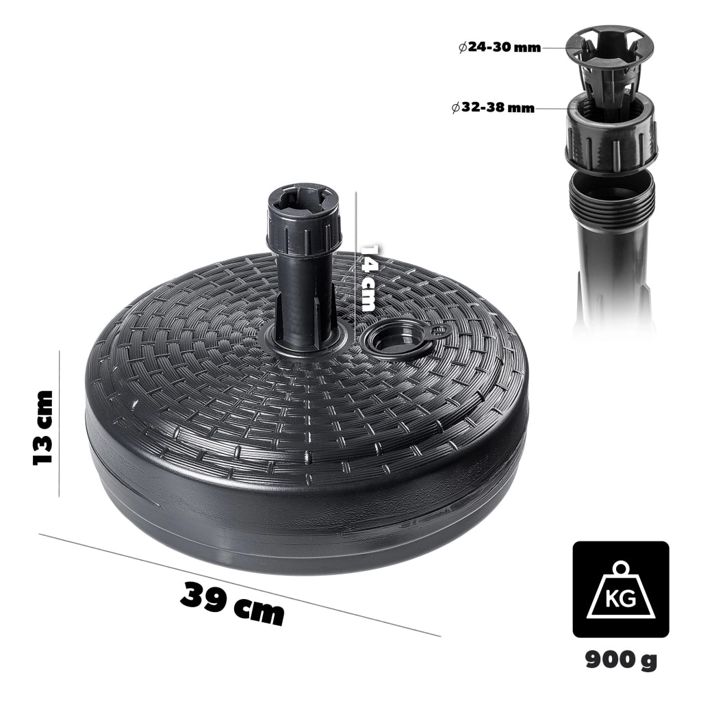 Base per ombrellone da giardino KADAX, rotonda, 39 cm, con peso, grigia