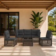 Set Divano da Giardino 6 pz Grigio polyrattan 3434156