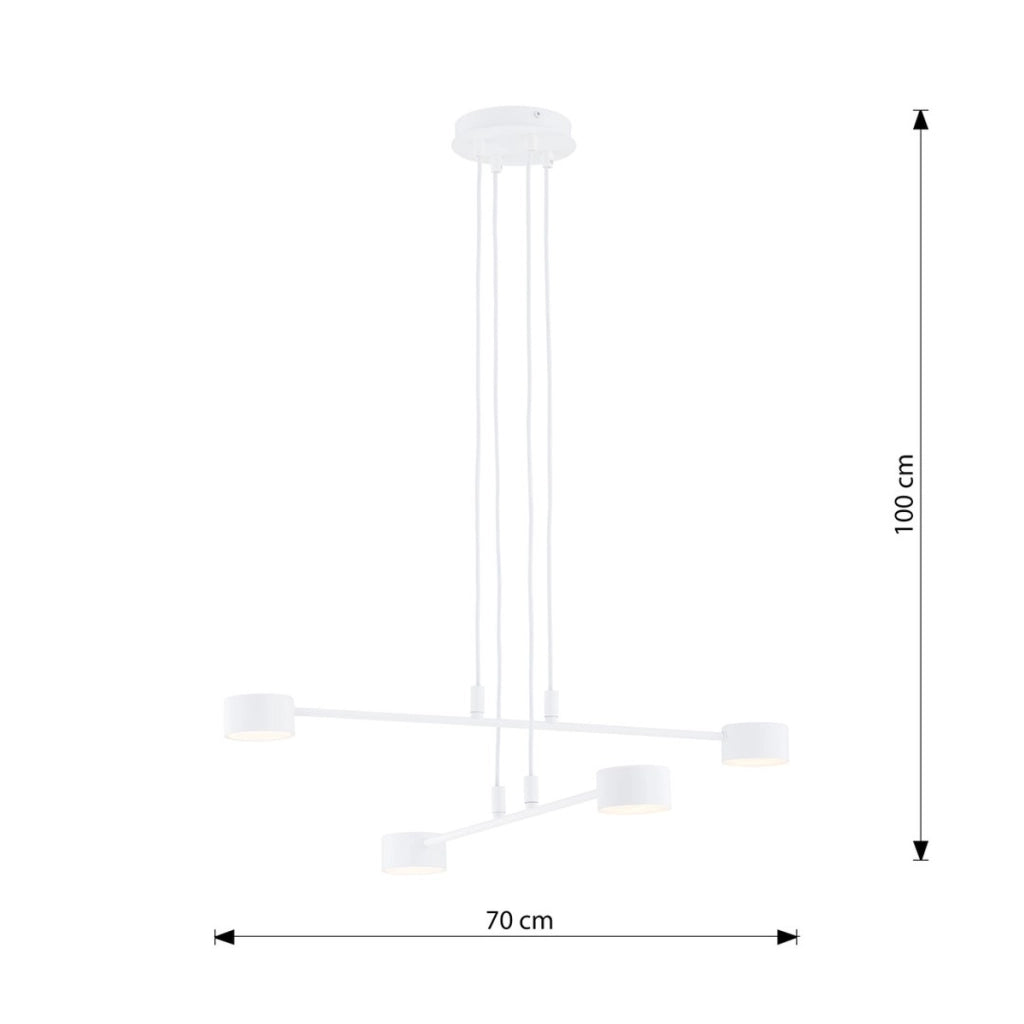 Lampada a sospensione Modus in acciaio bianco