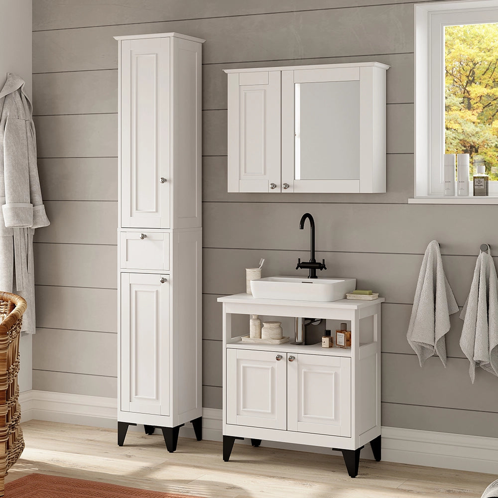 Vicco Set di mobili da bagno Bianco 3 parti