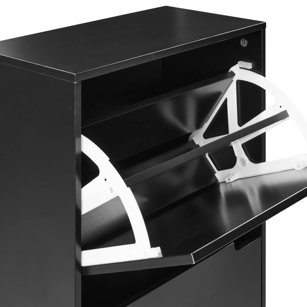 Scarpiera 2 scomparti in truciolato bianco design moderno