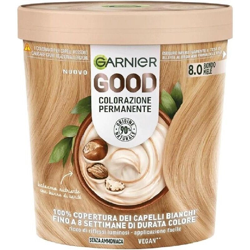 GARNIER GOOD TINTA CAPELLI 8.0 BIONDO MIELE COLORAZIONE PERMANENTE SENZA AMMONIACA 90% NATURALE
