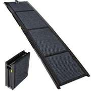 Rampa pieghevole per cani 180x44 cm; antiscivolo; nera; in acciaio