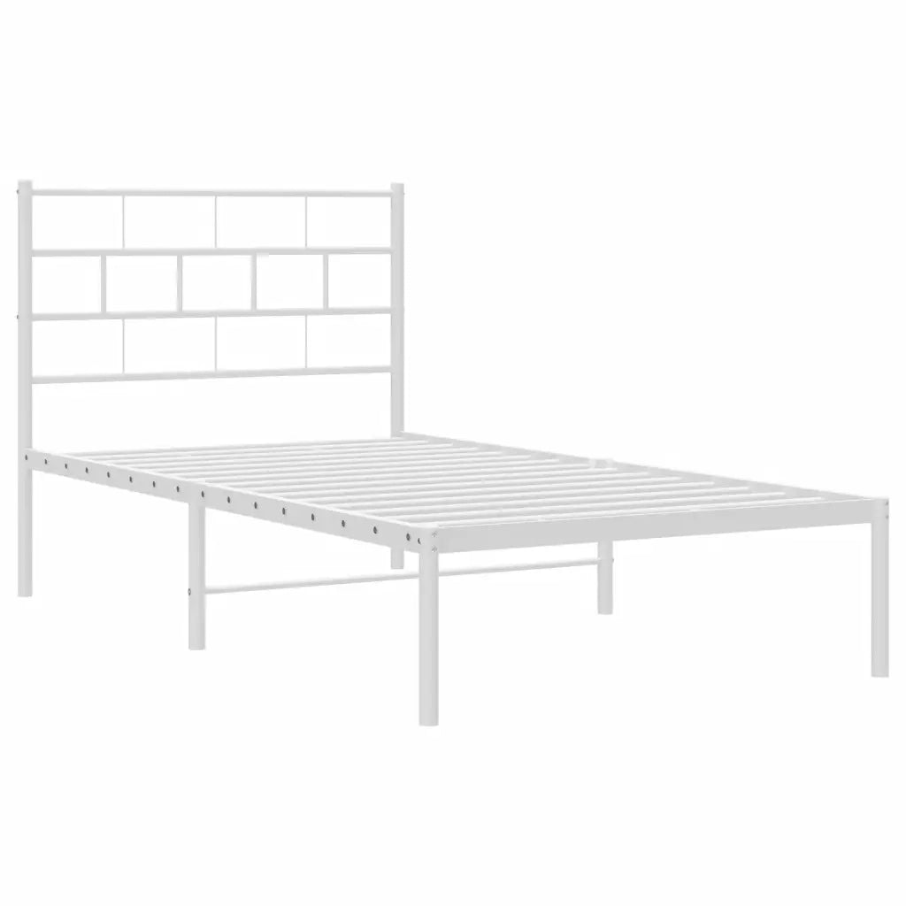Giroletto con Testiera Metallo Bianco 80x200 cm 355699