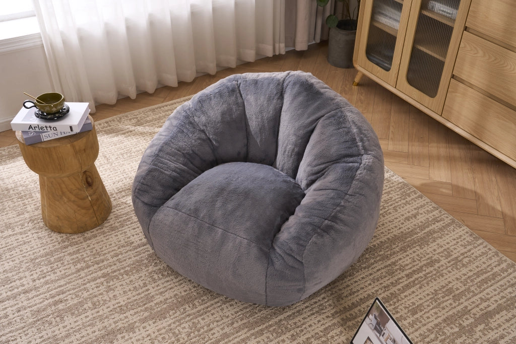 Pouf con schiuma memory e ampio supporto per schiena e zona lombare senza montaggio per adulti in poliestere grigio