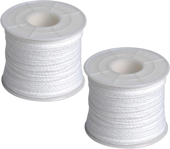 Tessuto di Wicks in Coton per Fabbricazione di Candelabri - 61m x 2 Lunghezza - 18 Piani - Materiale per Fabbricazione di Candelabri Fai da Te - Manufatti Artigianali - Materiali per Fabbricazione di Candelabri Artigianali