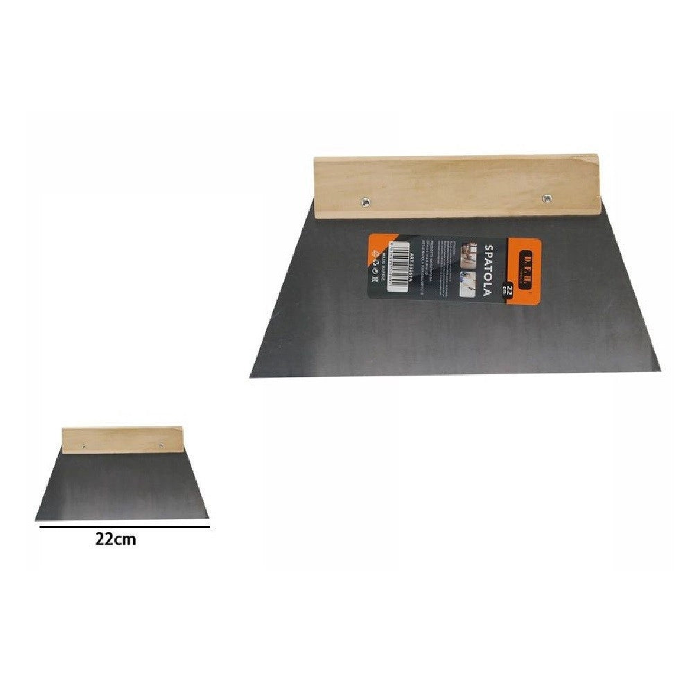 Trade Shop - Spatola Trapezoidale Per Stucco In Acciaio Manico In Legno 22 Cm Pittore 53269a -