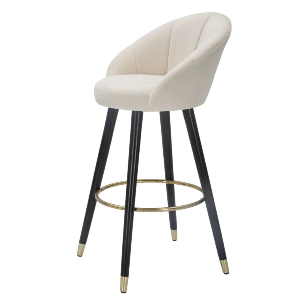 Sgabello Alto VKH429, Beige, Metallo, 55x56x104 cm