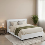 Letto Matrimoniale Brunate, Letto Matrimoniale Materasso Incluso Made in Italy, Bianco