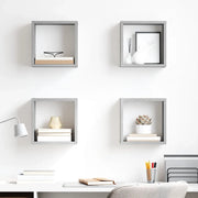 Mensole Parete a Cubo 4 pz Grigio Cemento 26x15x26 cm 807038