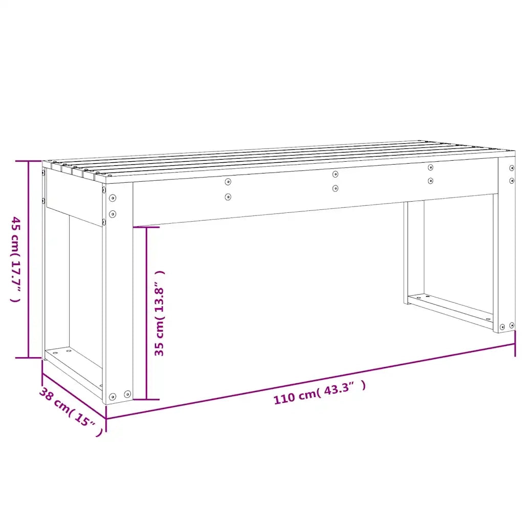 Panchina da Giardino | Panca da Giardino Ambra 110x38x45 cm Legno Massello di Pino
