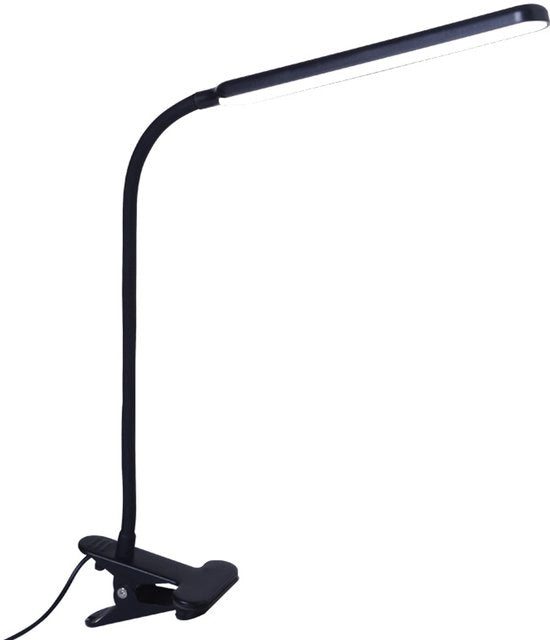 Lampada da scrivania con collo cavo flessibile per studio unghie, ufficio, letto, tavolo da lavoro, banco di lavoro, supporto per chitarra, camera da studente, cavalletto per pittura (nero)