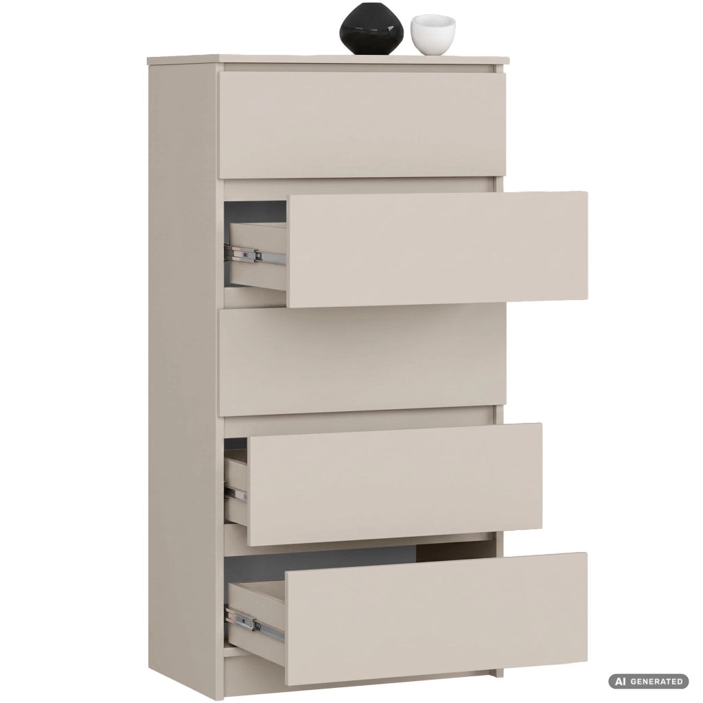 Comò K60 Cashmere 60 cm 5 cassetti 60x40x121 cm