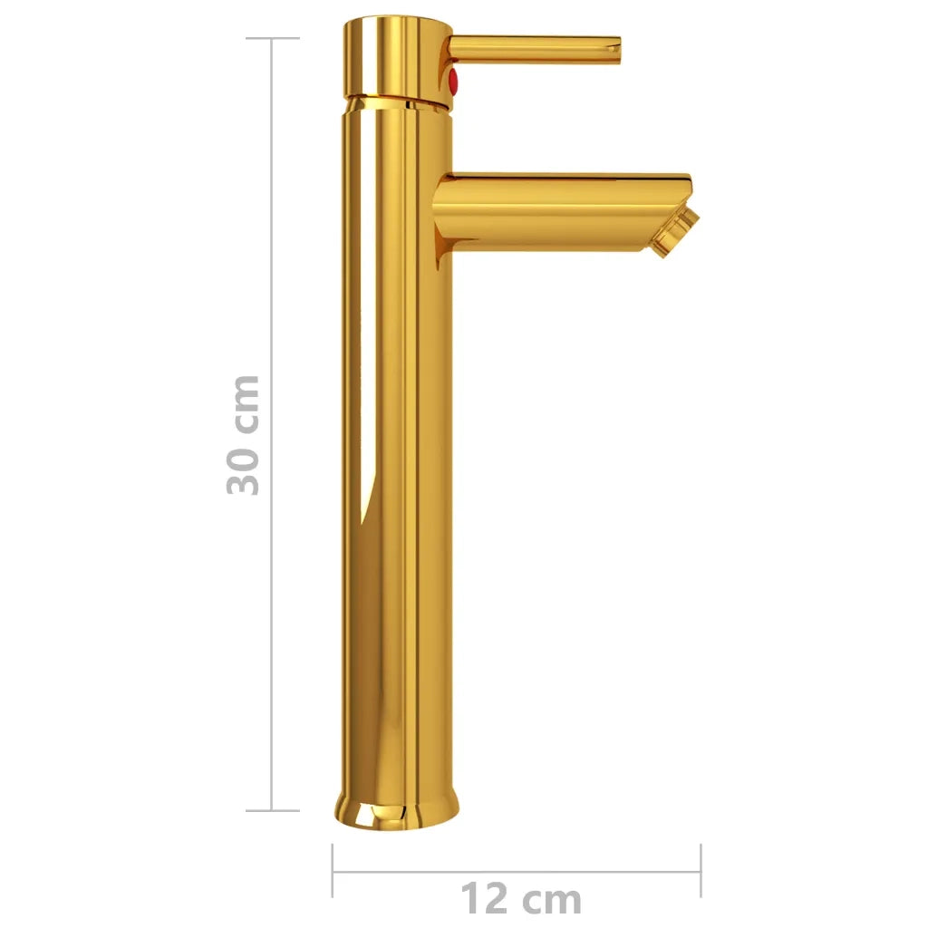Rubinetto Miscelatore da Bagno Oro 12x30 cm CFW6990571