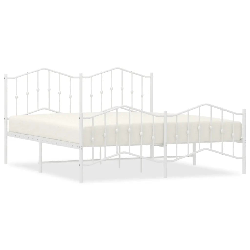 Giroletto con Testiera e Pediera Metallo Bianco 183x213 cmcod mxl 108279