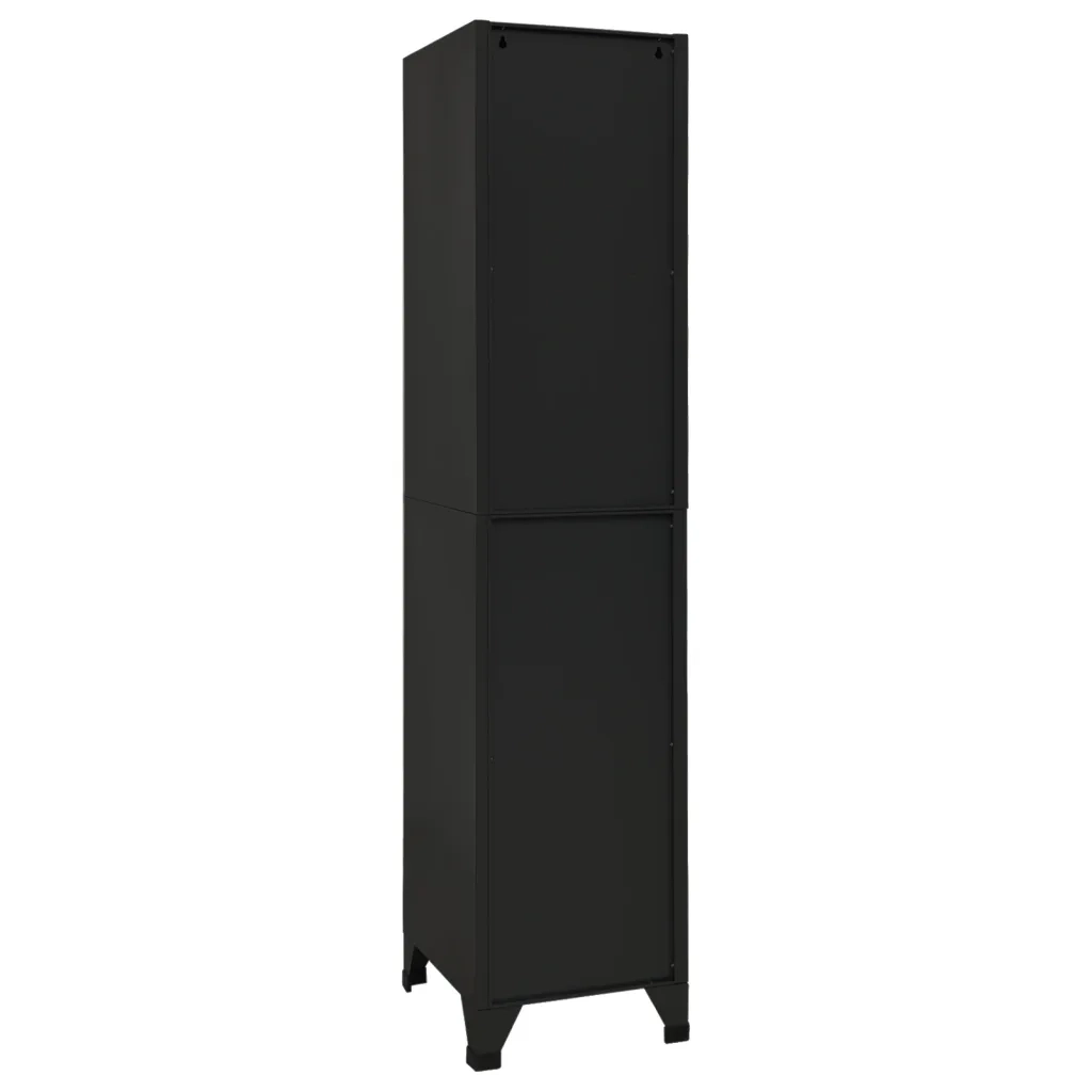 Armadietto moderno e robusto per ufficio 38 x 45 x 180 cm acciaio nero 02_0046994
