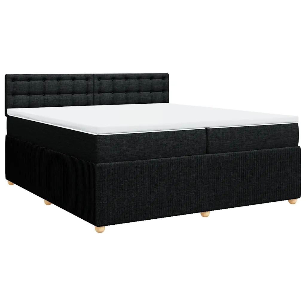 Giroletto a Molle con Materasso Nero 200x200 cm in Tessuto 3287579