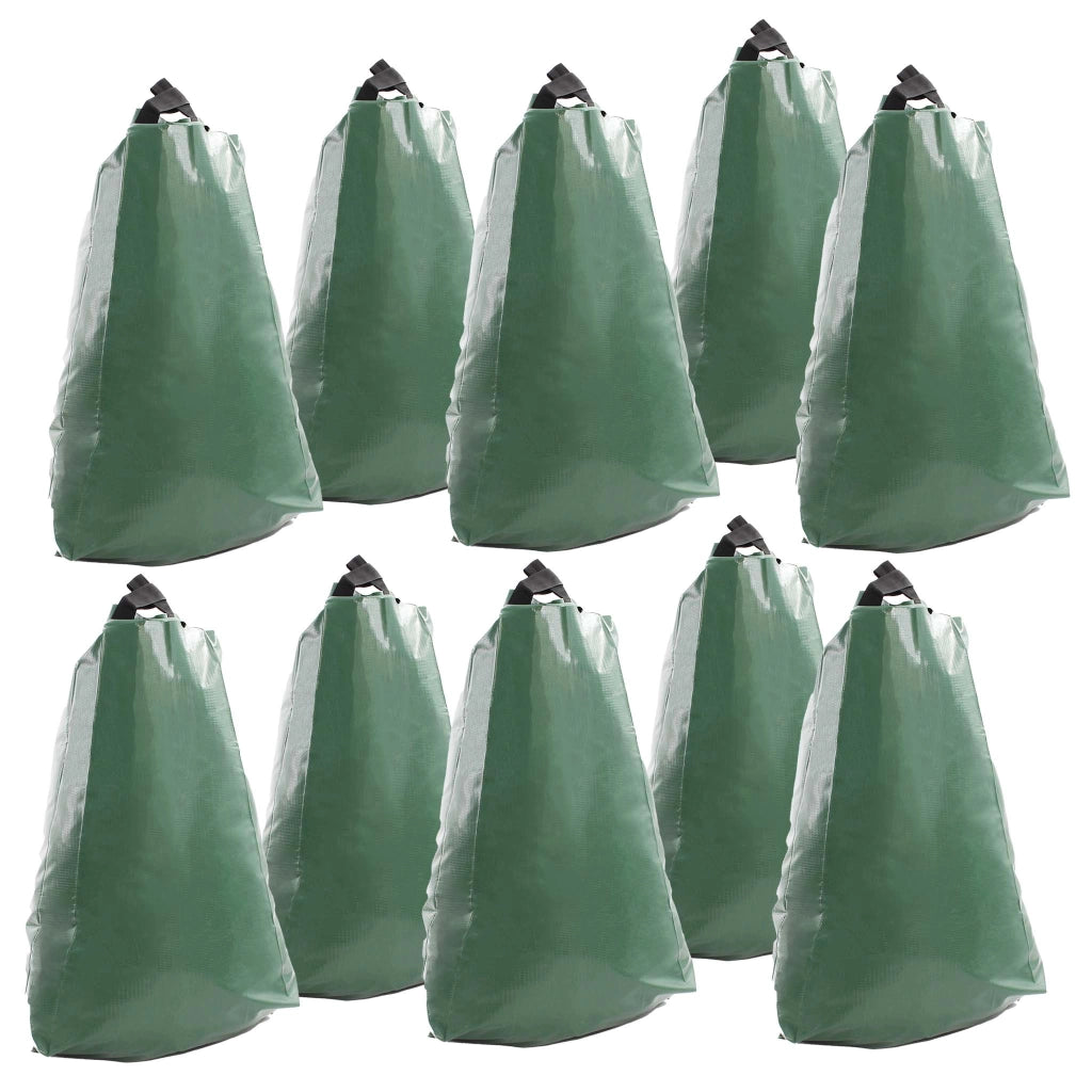 10 Sacchi per irrigare alberi 75 l in PVC, Sistema di irrigazione a goccia intorno ai tronchi
