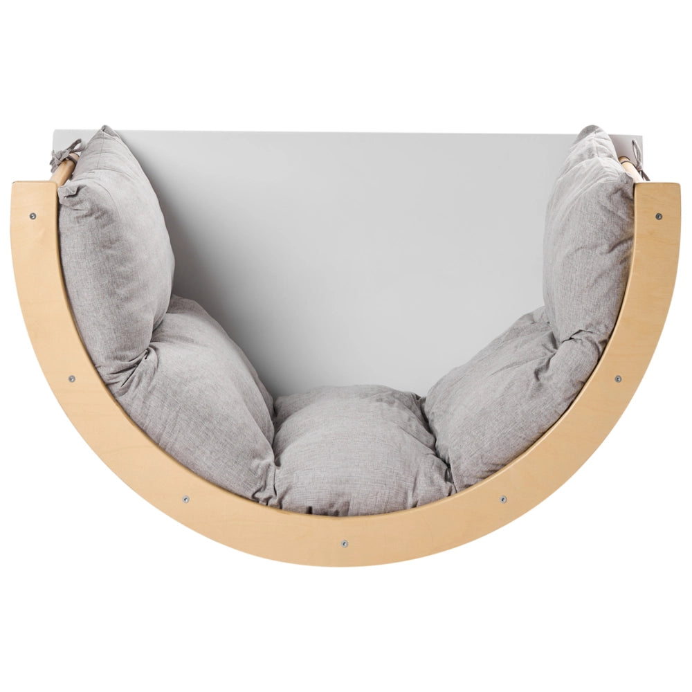 Sedia e tavolo multifunzionali Montessori 3 in 1 in legno di pino marrone chiaro con arco rampicante per la cameretta dei bambini