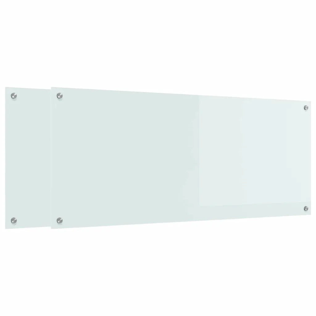 Schienale da cucina 2 pcs Bianco 120 x 50 cm vetro temperato 3415486