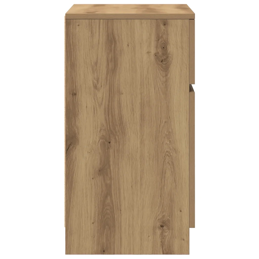 Comodino | Armadio da Notte | Mobiletto da notte Rovere Artigianale 39x35x65 cm in Legno Multistrato