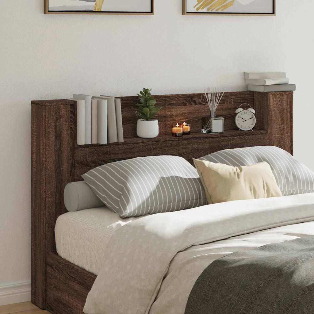 Testiera Letto Rovere Marrone Legno ingegnerizzato