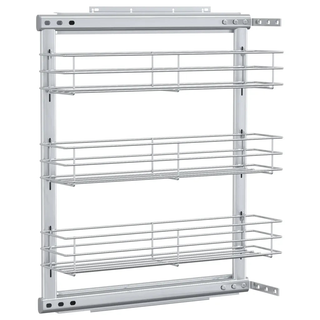 Cestino da Cucina in Rete a 3 Livelli Argento 47x15,5x55,5 cmcod mxl 104223