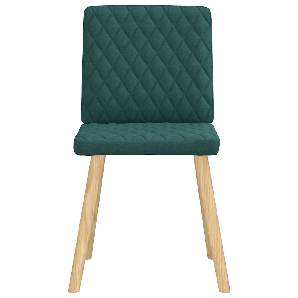 Sedie da Pranzo 6 pz Verde Scuro in Tessuto