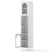 Mobiletto alto da bagno 35 x 30 x 180 cm design moderno con fermalibri e sicurezza rinforzata MDF bianco 20_0010249