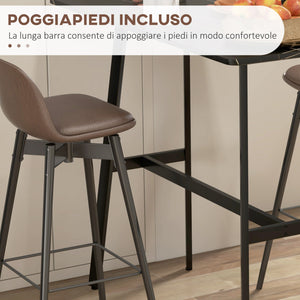 Tavolo Bar Rettangolare Alto 118x58x98 cm in MDF e Metallo Nero
