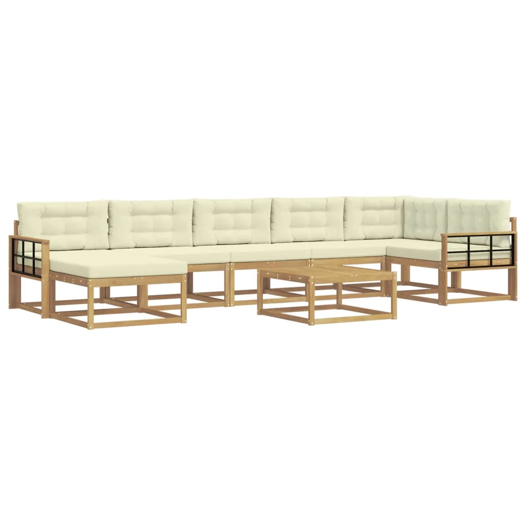 Set di divani da esterno 8 pcs Bianco e Crema 3386804