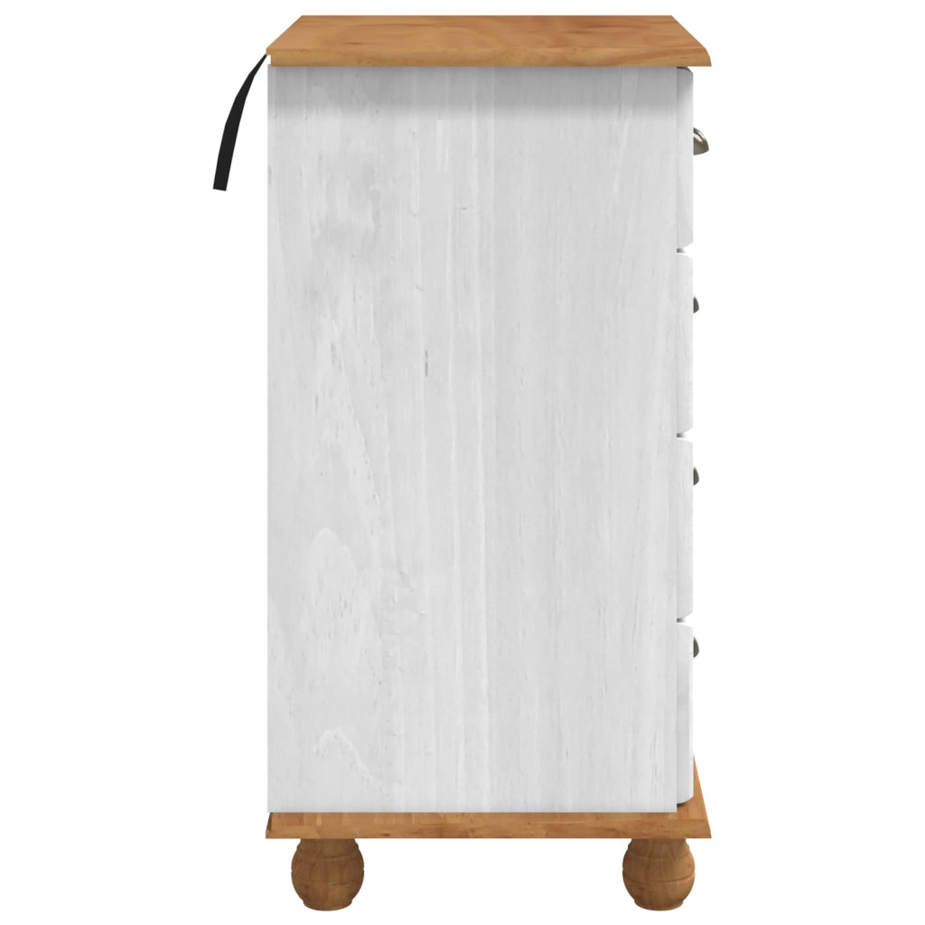 Cassettiera 'ASKIM'Bianca 45.8x40x79 cm Legno Massello di Pino