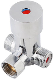 Regolatore di temperatura per acqua calda e fredda - G1/2 connessione - Regolazione di temperatura - Ventilatore di miscela - Materiale in ottone - Installazione facile - Modello con regolazione di temperatura