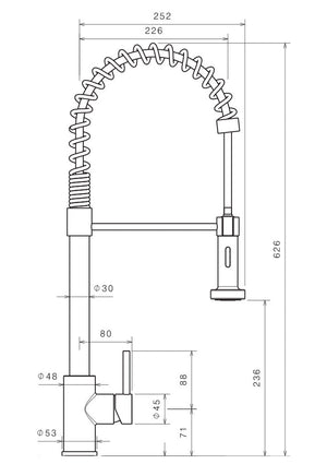 Rubinetto Cucina Miscelatore Monocomando Lavello con Molla Girevole in Acciaio Inox
