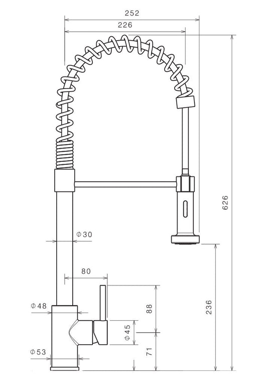 Rubinetto Cucina Miscelatore Monocomando Lavello con Molla Girevole in Acciaio Inox