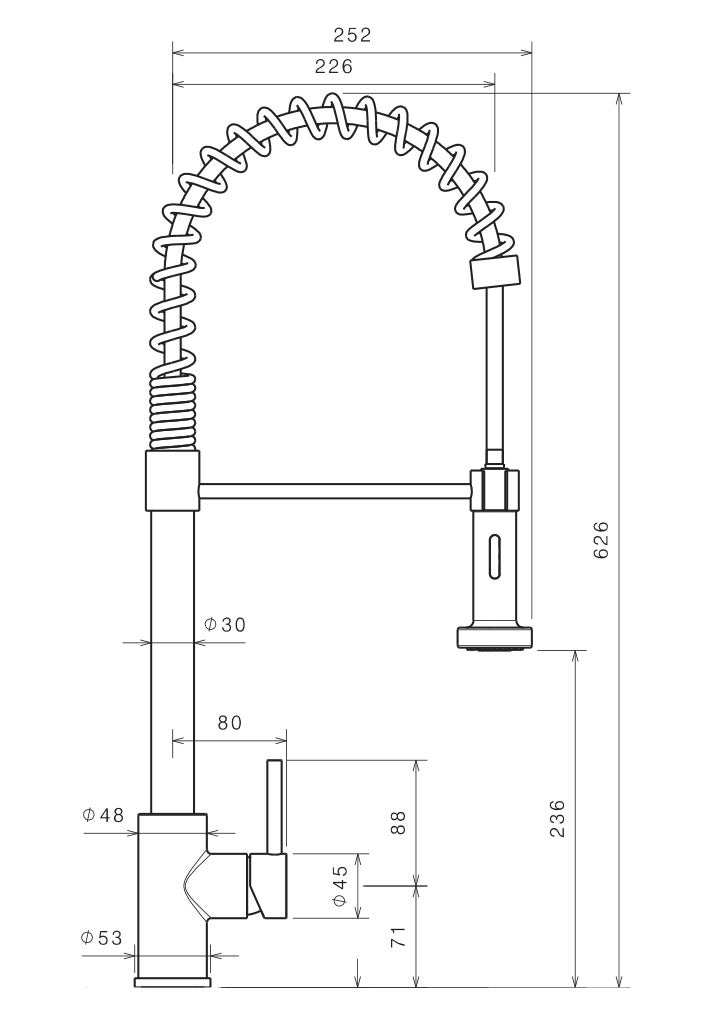 Rubinetto Cucina Miscelatore Monocomando Lavello con Molla Girevole in Acciaio Inox