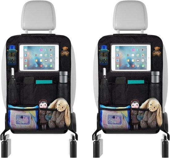 Due copri bordo per bambini - Organizzatore per bambini con borsa per iPad da 10 pollici - Organizzatore per auto con tessuto 600D Oxford impermeabile con 10 contenitori