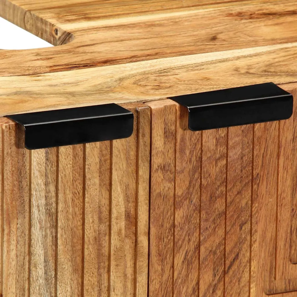 Armadio per Lavabo da Bagno con porta Legno di Acacia Massello 4017775